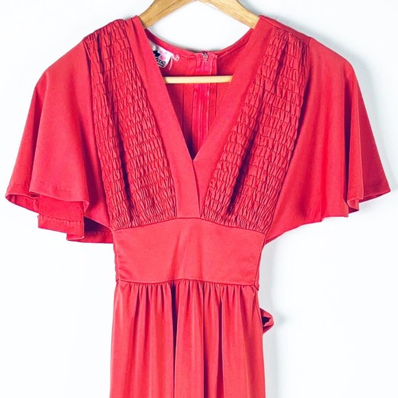 Vintage Mandy Designs Orange Maxi Dress S - Picture 1 of 7